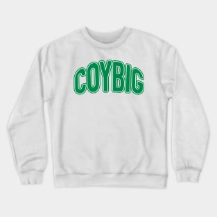 COYBIG, Glasgow Celtic Football Club Green and White Warped Text Design Crewneck Sweatshirt